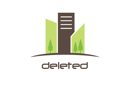 buildings with trees logo