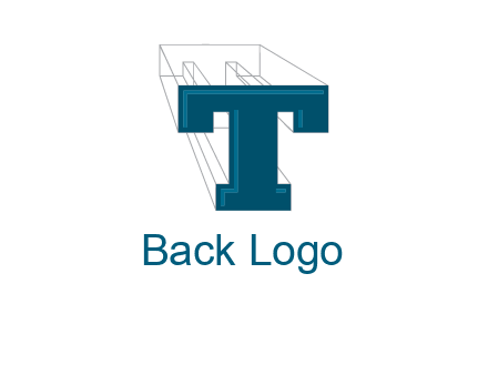 3D letter T construction logo