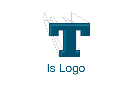 3D letter T construction logo