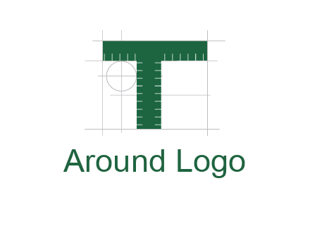 letter T as ruler construction logo
