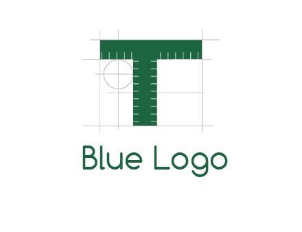 letter T as ruler construction logo