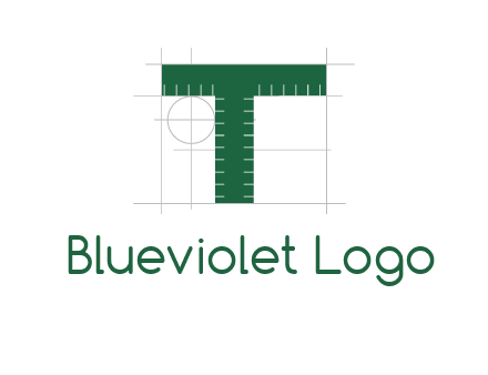 letter T as ruler construction logo