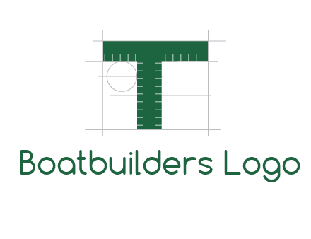 letter T as ruler construction logo