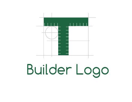 letter T as ruler construction logo