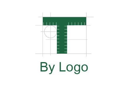 letter T as ruler construction logo