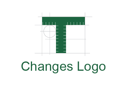 letter T as ruler construction logo