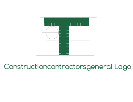 letter T as ruler construction logo