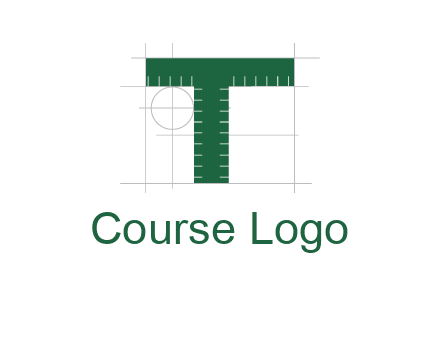 letter T as ruler construction logo
