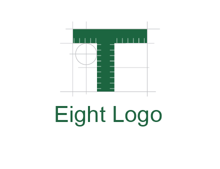 letter T as ruler construction logo