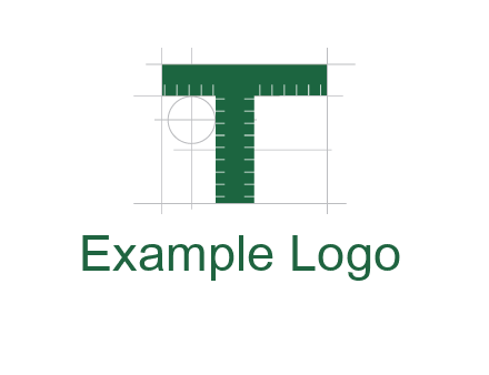 letter T as ruler construction logo