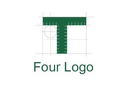 letter T as ruler construction logo