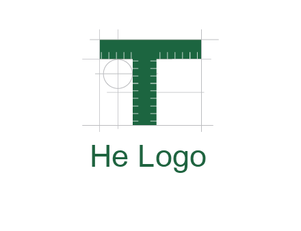 letter T as ruler construction logo