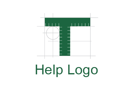 letter T as ruler construction logo