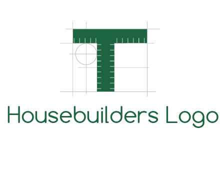letter T as ruler construction logo