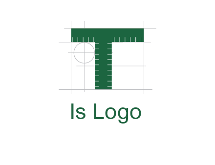 letter T as ruler construction logo