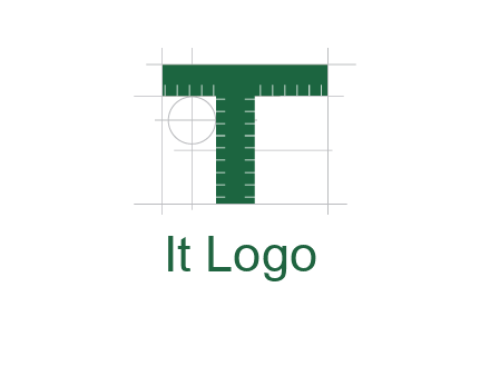letter T as ruler construction logo