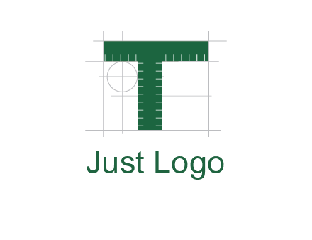 letter T as ruler construction logo
