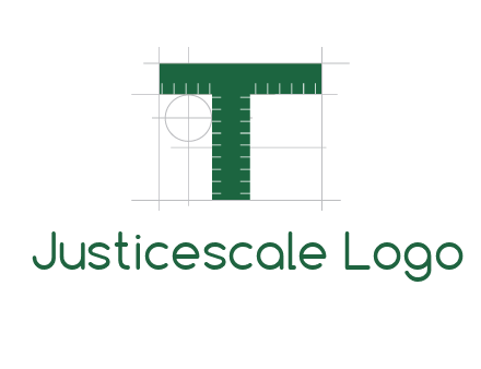 letter T as ruler construction logo