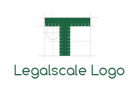 letter T as ruler construction logo