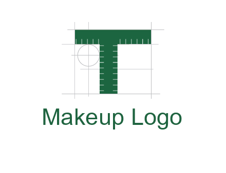 letter T as ruler construction logo
