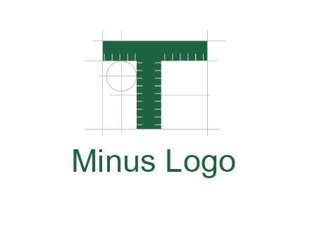 letter T as ruler construction logo