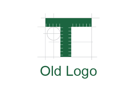 letter T as ruler construction logo