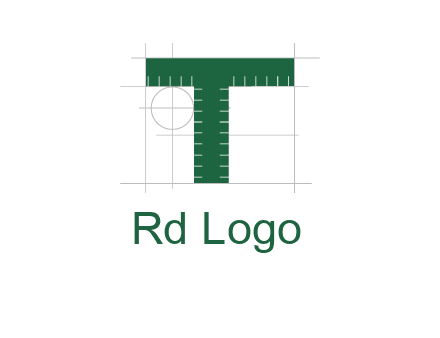 letter T as ruler construction logo