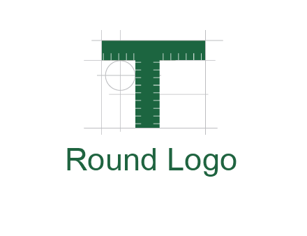 letter T as ruler construction logo