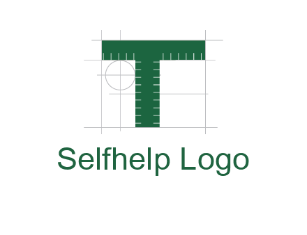 letter T as ruler construction logo