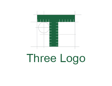 letter T as ruler construction logo