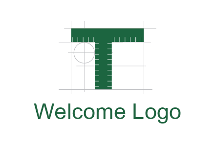 letter T as ruler construction logo