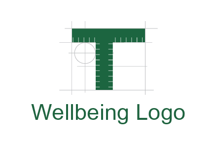 letter T as ruler construction logo
