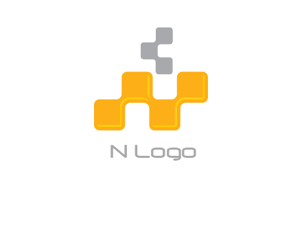 Connecting Pixels forming Letter N logo