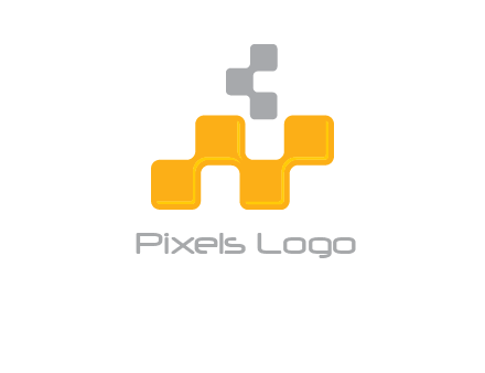 Connecting Pixels forming Letter N logo