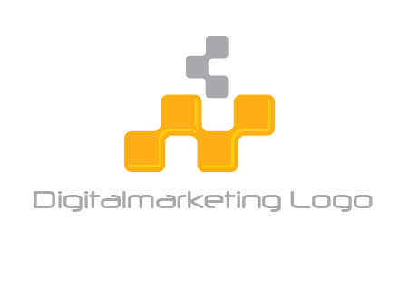 Connecting Pixels forming Letter N logo