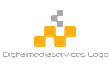 Connecting Pixels forming Letter N logo