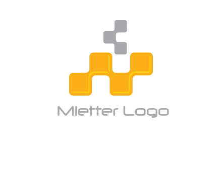 Connecting Pixels forming Letter N logo