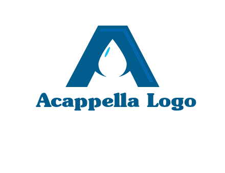 Letter A with a water drop in center Logo