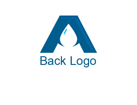 Letter A with a water drop in center Logo