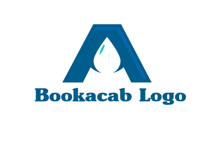 Letter A with a water drop in center Logo