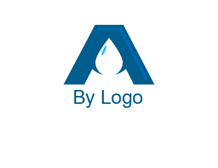 Letter A with a water drop in center Logo