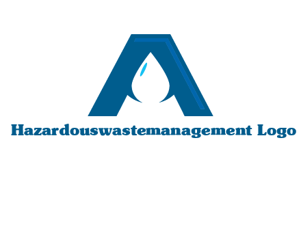 Letter A with a water drop in center Logo