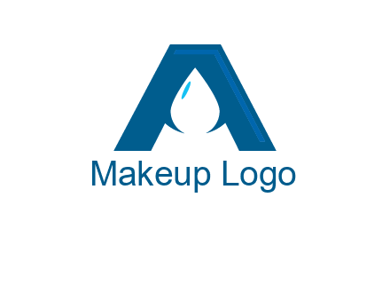 Letter A with a water drop in center Logo