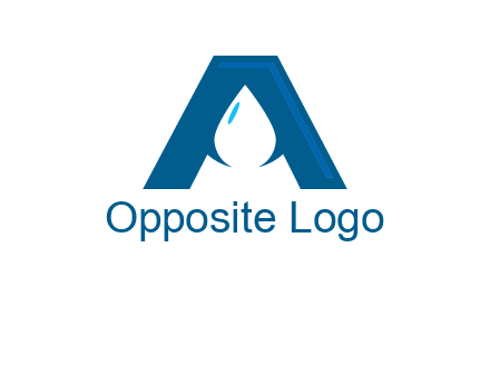 Letter A with a water drop in center Logo