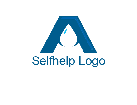 Letter A with a water drop in center Logo