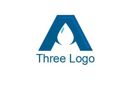 Letter A with a water drop in center Logo