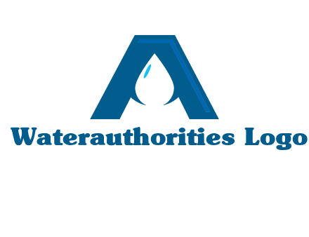 Letter A with a water drop in center Logo