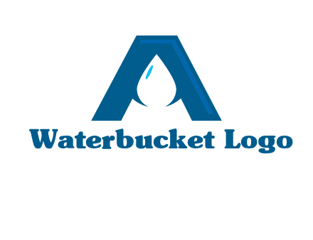 Letter A with a water drop in center Logo