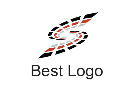 Digital bars forming letter S logo
