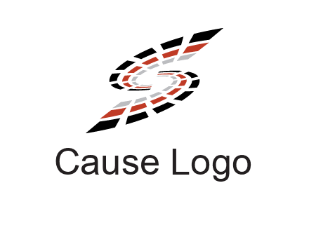 Digital bars forming letter S logo
